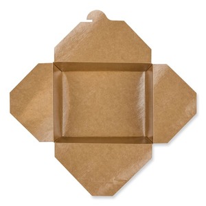 GEN KS10121 54 Oz. Caja de Papel Reutilizable para Llevar, Color Kraft, Forma Cuadrada, 200/Caja, para Alimentos, Laminación Mate, Grabado en Relieve Incluido - Product Image 2