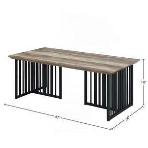 Table basse moderne en bois et métal écologique pour le bureau, salon, luxe, grande, style nordique, noir - Product Image 6