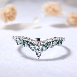 Anillo de oro macizo de 18kt, Ágata musgo, nuevo diseño de lujo, anillos de joyería fina de oro macizo con anillo de diamantes reales - Product Image 2