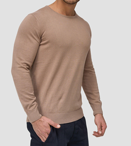 Luxe hommes 100% coton col rond à manches longues sweat respirant col montant conception unie pour l'hiver plaine teint personnalisé - Product Image 4