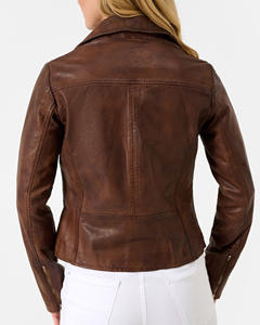 2025 New Look Custom Design Genuine Leather Women's Jackets Customized Logo Printing High Quality Leather Women Apparel Clothing - Product Image 2