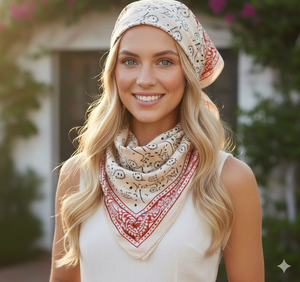 Pañuelo de Algodón Orgánico de Alta Calidad, Diseño Vibrante de Paisley, Forma Cuadrada Única, Accesorio de Invierno - Product Image 4