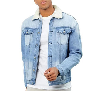Nueva llegada de la chaqueta de mezclilla de moda para los hombres de invierno cálido estilo de bolsillo rasgado de talla grande con botones delanteros Jeans chaqueta de moda desgaste - Product Image 4