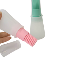 Bouteille d'huile de cuisson en silicone avec pinceau multicolore
