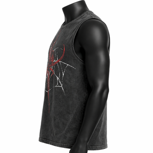 Camiseta sin mangas unisex vintage, 100% algodón peinado, 275 g/m², calidad lavada con ácido, estampado teñido por inmersión, corte holgado, para hombre y mujer - Product Image 4