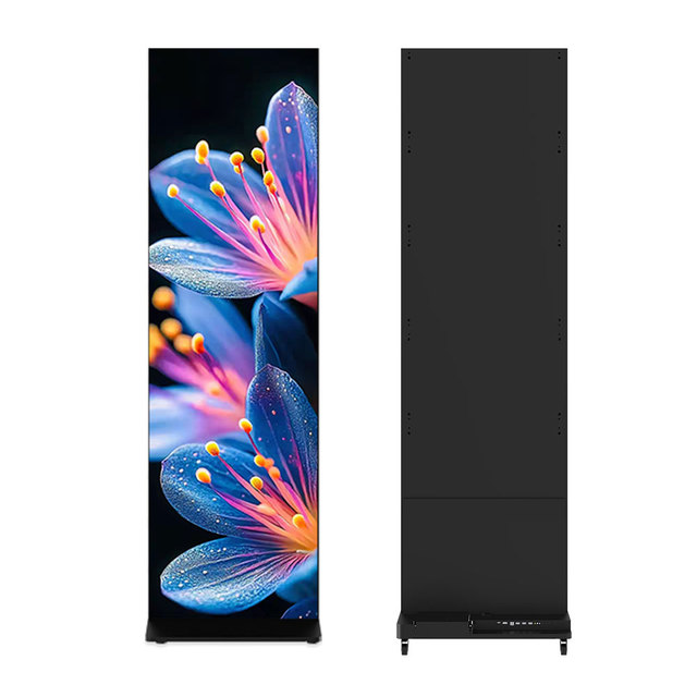 Riotouch LED Poster Display 70" 83" 4K Ultra-Slim Mobile Wheels Floor Standing Ad Screen