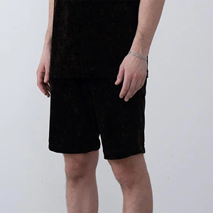 Pantalones cortos de algodón para hombre con logotipo personalizado al por mayor, pantalones cortos transpirables de alta calidad de talla grande de color liso informales de verano para hombre - Product Image 3