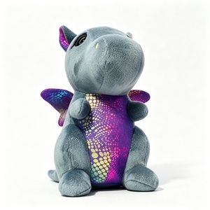 Peluche de dragon personnalisée, adorable peluche de dragon, peluche de dragon ailé, peluche de dragon gris - Product Image 3