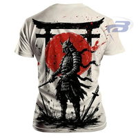 T-shirt pour hommes, col rond, uni, respirant, style streetwear, mélange polyester/coton, design personnalisé, pour les fans d'anime.