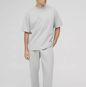 Sweat-shirt à capuche court en coton uni de luxe avec pantalon, pull-over pour homme, streetwear surdimensionné personnalisé, sweat-shirt lourd pour homme - Product Image 6