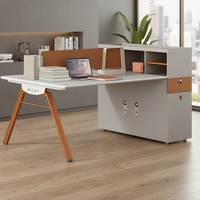 Siège de bureau en bois Foshan, cloison de bureau pour ordinateur, poste de travail, poste de travail blanc, mobilier moderne, bureaux, table pour le personnel