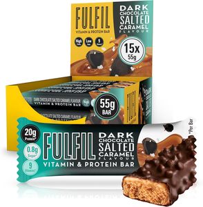 Barres de vitamines et de protéines FULFIL (15 x 55 g) — Saveur chocolat noir et caramel salé - Product Image 1