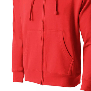Sweatshirts d'hiver à fermeture éclair complète pour hommes Taille 3XL Logo personnalisable imprimé sur capuche unie avec poche en molleton - Product Image 6