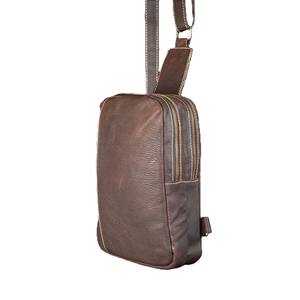 Bolso bandolera de cuero genuino marrón para hombre, bolso deportivo cruzado con logotipo personalizado, riñonera Vertical para senderismo, riñonera de viaje para hombre - Product Image 2