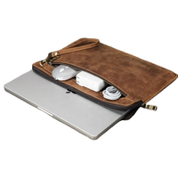 Housse pour ordinateur portable mince en cuir pleine fleur 14,2 pouces, protection minimaliste au design vintage, compatible avec Mac Book Pro 14 pouces 2021/2022 M1