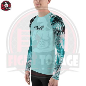 Camiseta de compresión (Rash Guard) para hombre, duradera, ligera, con logo personalizado, de secado rápido, manga larga, de poliéster/spandex/nailon, tela de 220g. - Product Image 4