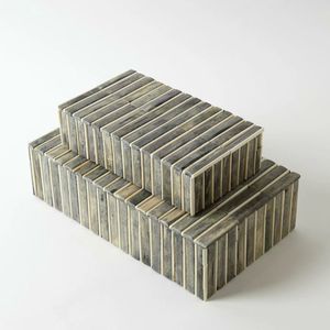 Meilleures ventes de boîtes à bijoux de luxe personnalisées en résine de qualité supérieure MDF en os de buffle Taille unique de conception sculptée Incrustation d'os de luxe personnalisée - Product Image 3