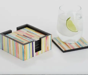 Posavasos con incrustaciones de hueso de taza de té de diseño único atractivo posavasos con incrustaciones de hueso de cerveza al por mayor almohadillas de café de India - Product Image 1