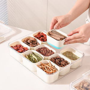 Recipiente Hermético para Especias con Múltiples Compartimentos para Organizar Azúcar, Sal, Pimienta, Hierbas y Condimentos en la Cocina - Product Image 5