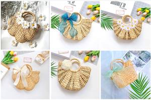 เวียดนามขายส่งราคาต่ำชายหาดกระเป๋าผักตบชวากระเป๋าถือกระเป๋าฟางกระเป๋าหวาย - Product Image 4