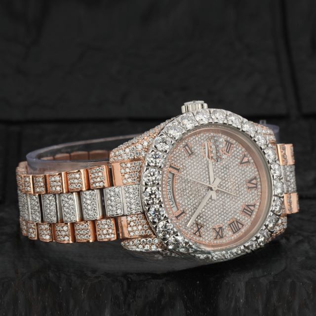 rolex iced out moissanite