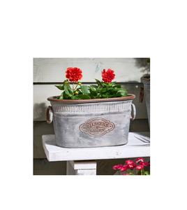 Jardinera galvanizada duradera con bordes lisos y capacidad profunda perfecta para plantas de exterior o interior - Product Image 1