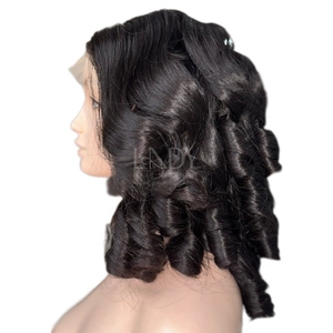 Perruque noire rebondissante de haute qualité en cheveux naturels bruts, avec fermeture frontale, 100 % cheveux humains vietnamiens - Product Image 2