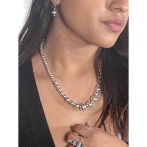 Collar de cuentas de plata graduada - Product Image 1