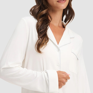 Pyjama Léger en Bambou pour Femme en Maille Extensible Manches Longues Vêtement de Nuit Personnalisé Design Respirant Vêtement d'Intérieur Confortable et Élastique - Product Image 4