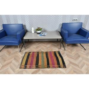 2.2x3.7 ft Kilim Rug, Vintage Turkish Rug, Brown <b>Yellow</b> Floral Rug - Product Image 2