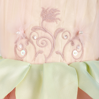 Fée Style Main Perles Paillettes Et Pétales Machine Broderie Bébé Fille Robe Rose Sans Manches Pour Enfant-Robe De Fée