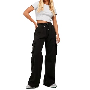 กางเกงคาร์โก้350gsm สำหรับผู้หญิงกางเกงขากว้างแบบสั่งทำสำหรับฤดูร้อน - Product Image 2