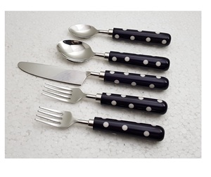 Ensemble de couverts en acier inoxydable chic avec manche en résine de bois argenterie articles ménagers décor de mariage couverts polis en miroir dessus de table - Product Image 2