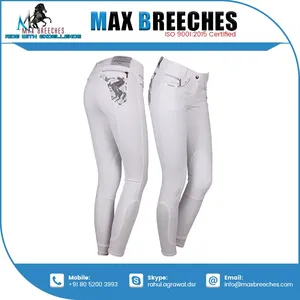 Logo personnalisé impression équestre protège-tibia culotte confortable Silicone genou Patch OEM approvisionnement en nylon matériel de protection - Product Image 2