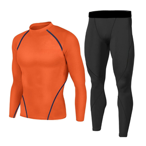 Combinaisons de compression à manches longues imprimées par sublimation personnalisées pour hommes taille XL plus la taille logo de fitness élastique à la taille - Product Image 1