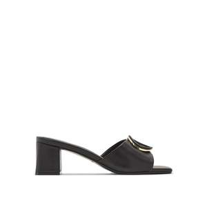 Mule ouverte en cuir noir pour femme, modèle Valentino Sabot - Product Image 1