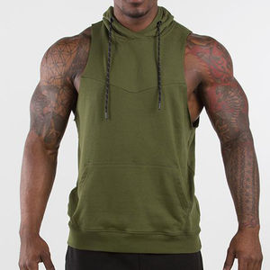 2024 <b>Men's</b> Casual <b>Sleeveless</b> <b>Hoodie</b> Sport Pullover Loose Custom <b>Sleeveless</b> Detailing <b>Men</b> Pullover Hoodies - Product Image 3