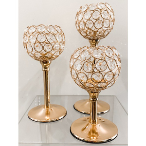 Meilleur prix de gros Design attrayant métal aluminium 5 bras boule de cristal brillant plaqué or avec perles de cristal décoration de mariage - Product Image 5