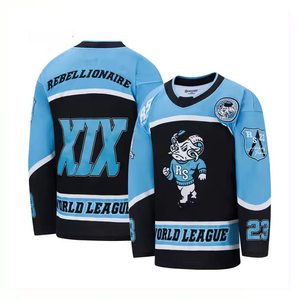 เสื้อฮอกกี้แบบกำหนดเองสำหรับผู้ชายชุดฮ็อกกี้น้ำแข็งแบบมืออาชีพพร้อมชื่อทีมและจำนวนขนาดสำหรับผู้ใหญ่จูเนียร์ - Product Image 2