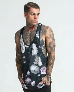 Camisetas sin mangas de calidad superior para hombre, camisetas sin mangas de entrenamiento de mezcla de algodón acanalado transpirable, camiseta sin mangas de poliéster transpirable de calidad superior - Product Image 5