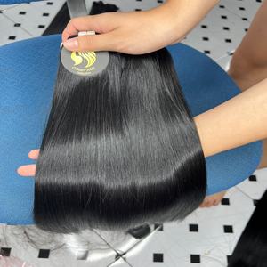 Paquetes de cabello de tejido liso de hueso Proveedor de cabello humano vietnamita Superventas Color negro Virgen cruda Color negro natural - Product Image 4