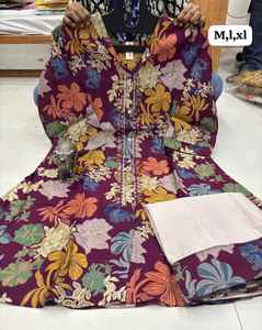New Arrival Printed Muslin <b>Kurti</b> And Plazzo <b>Woman</b> Fashion Manufacturer And Supplier From Surat At Cheap Rate - Product Image 3