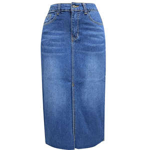 Customized New Mid to Long Slit <b>Denim</b> <b>Skirt</b> for Women - Product Image 2