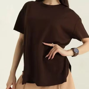 2025 nuevo estilo, camiseta con logotipo personalizado, estampado 100% algodón, 180 gramos, cuello redondo, camisetas de talla grande para mujer, Camiseta de algodón para hombre - Product Image 1