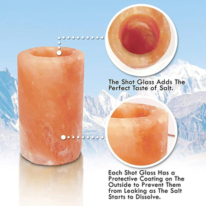 ODM fabrication de verres à tequila en sel de l'Himalaya vente en gros de verres à liqueur en sel gemme couleur rose traces de minéraux lampe d'appoint - Product Image 3
