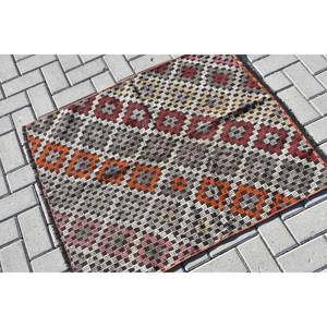 Alfombra de lana turca Vintage roja naranja 29X34 pies área grande patrón abstracto pasillo rectángulo mesita de noche modelo alfombras respaldo de látex - Product Image 2