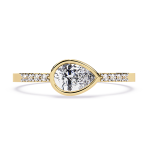 Bague de fiançailles en diamant naturel taille poire de 0,35 carat certifiée IGI pour femme, or massif 14K/18K, bijoux de mariée personnalisés SHREERAJ - Product Image 1