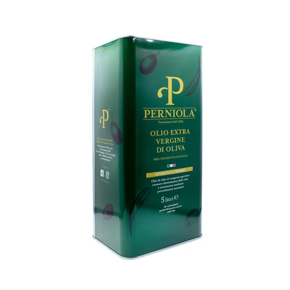 Monocultivar Coratina Apulian Premium-Qualität Natives Olivenöl extra 100% Italienisch 5L Dose Vegan kalt gepresste CAN-Verpackung 5 L.