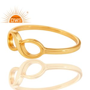 Anillo apilable con diseño infinito chapado en oro de 18 quilates de plata esterlina de la mejor calidad, joyería fina Demi para mujer, regalo para ella - Product Image 2