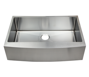 Évier de cuisine en acier inoxydable fait main style ferme, à cuve unique, design à tablier, finition satinée, usage commercial, Malaisie AS-R3322 - Product Image 1